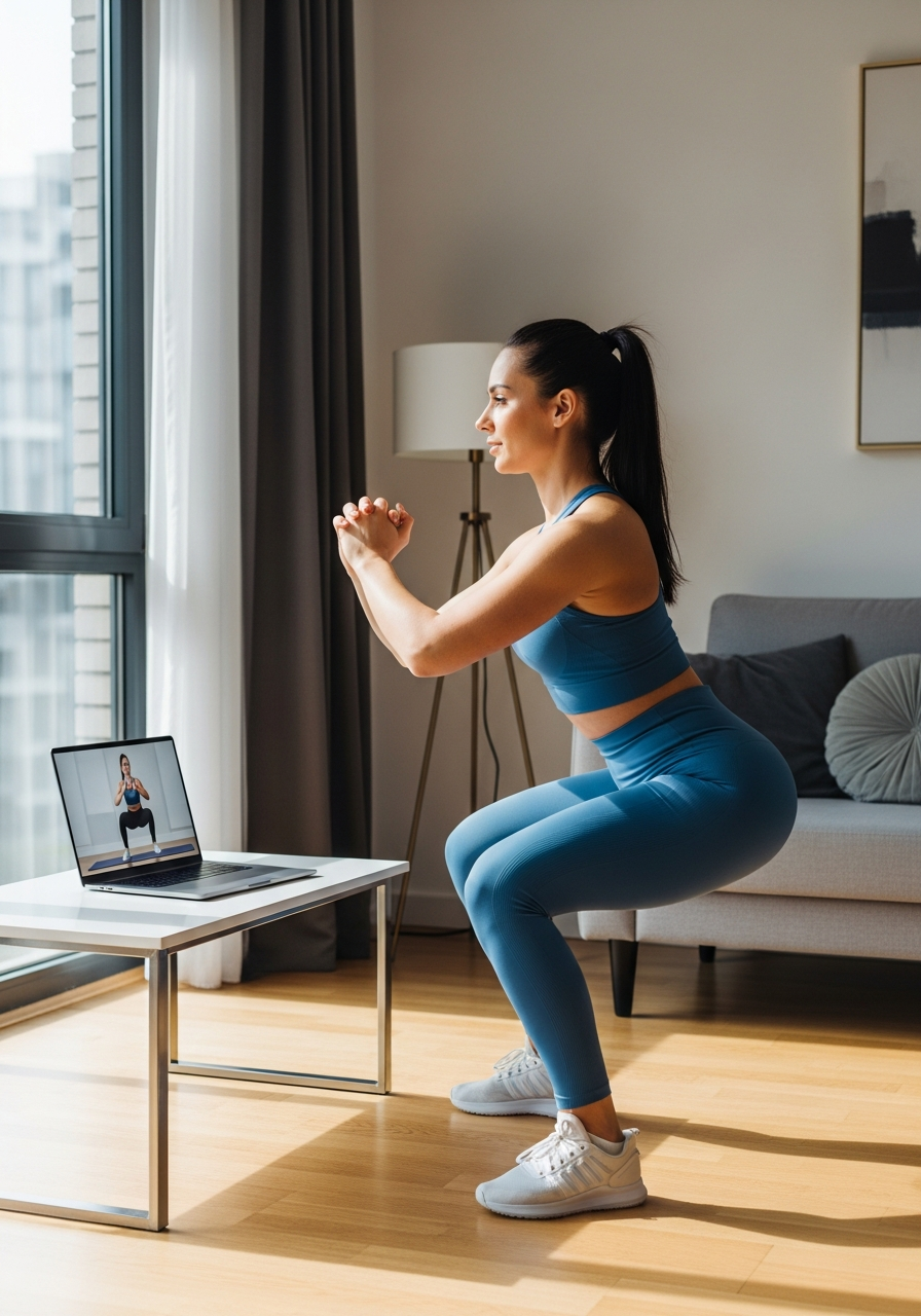 Упражнения в домашних условиях на онлайн-тренировке