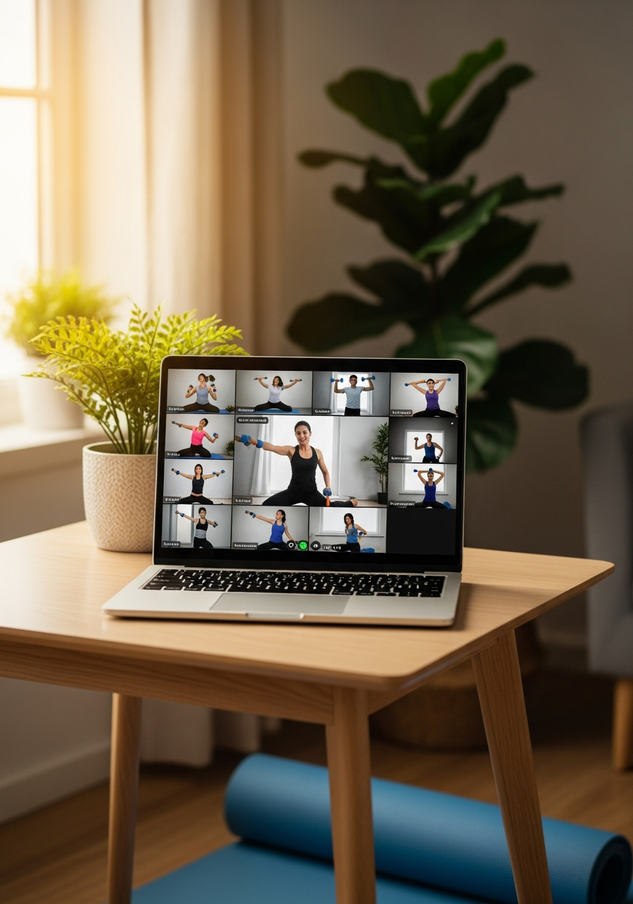 Экран с участниками, домашняя обстановка онлайн-класса